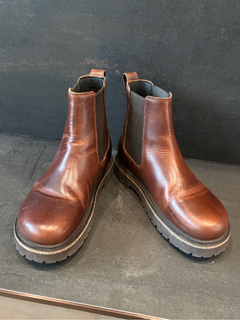 Birkenstock Leather Boots, Highwood Slip On Women’s Chocolate Brown, EUC, 38